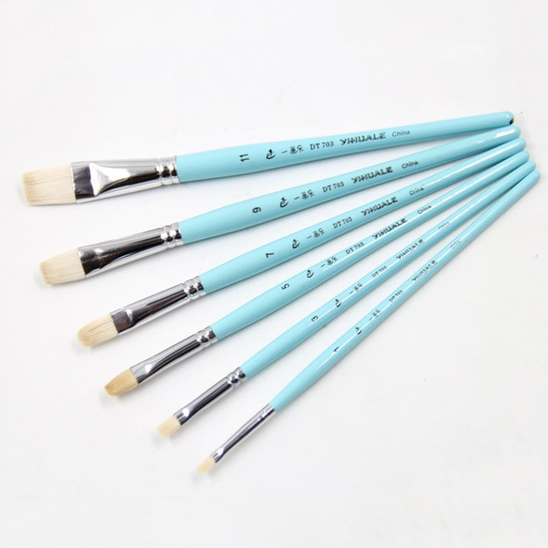Professional wool watercolour brushes (6pcs)